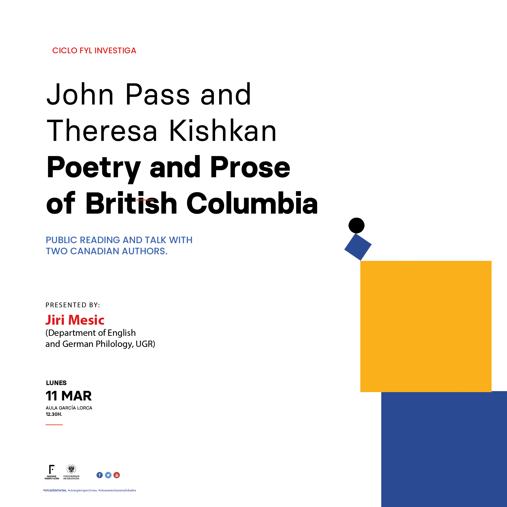 Cartel del evento John Pass and Theresa Kishkan: Poetry and Prose of British Columbia